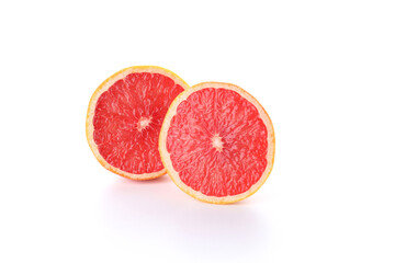 Halves of grapefruit isolated on white background