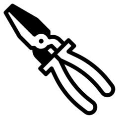 pliers glyph icon