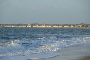 The beach of Pen Bron at la Turballe. December 2021, France.