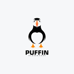 Puffin Bird Logo Vector Design. Animal Logo Concept. Creative Design Template
