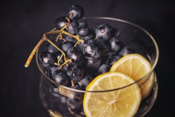 glass of water with lemon