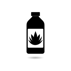 Bottle aloe vera icon with shadow