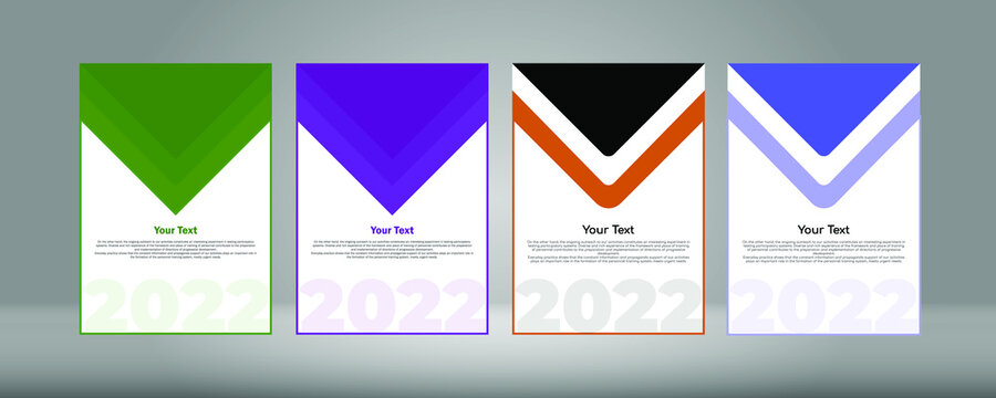 a set of presentation covers with a triangular cap. with an indication of the date. brief information marketing strategy. notepad, weekly - Powered by Adobe