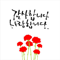 카네이션_감사합니다_캘리그라피