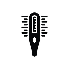 Black solid icon for temperature