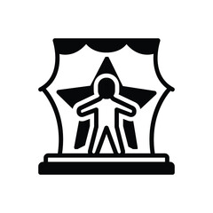 Black solid icon for acting