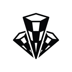 Black solid icon for crystal