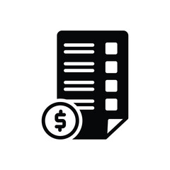 Black solid icon for listprice