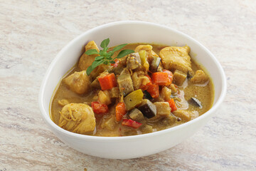 Thai yellow curry with chicken