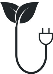Green Plug Power Consumption line icon vector 