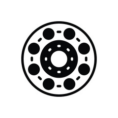 Black solid icon for bearing