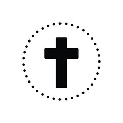 Fototapeta premium Black solid icon for cruz cross