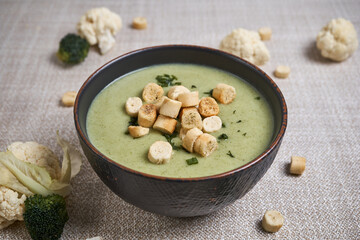 vegetable soup with spoon