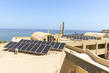 Solar panels on the roof of a building