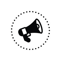 Black solid icon for announcements