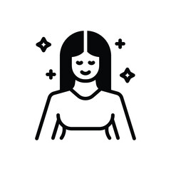 Black solid icon for beauty