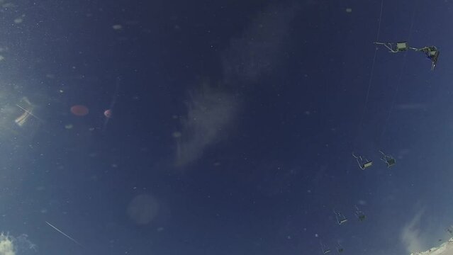 Snowboarding in mountains. Extreme carving.