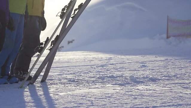 Snowboarding in mountains. Snowboard dropdown.   Slow Motion 240fps.