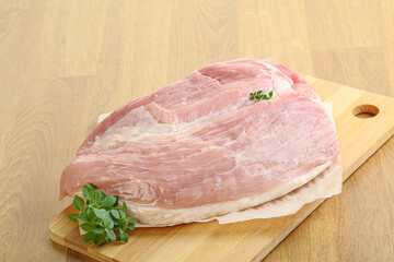 Piece of the raw pork meat