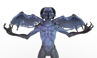 Demon isolated in white background 3d illustration