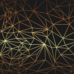 Contemporary banner cover design. Art gold and black low poly texture seamless pattern. Vector illustration for flyer template, luxe grunge poster, presentation, magazine and more