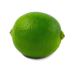 isolated green lime on white background with shadow