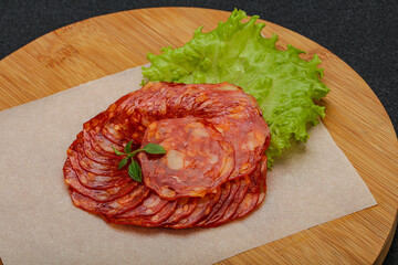 Italian traditional Chorizo pork sausages