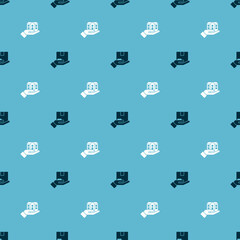 Set Delivery insurance and House hand on seamless pattern. Vector