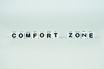 Comfort zone. White cubes on an isolated background. Concept