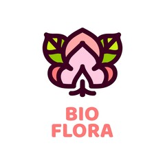 bio flora flower nature logo concept design illustration