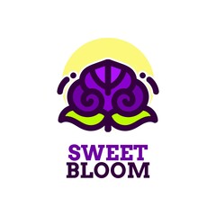 sweet bloom flora flower nature logo concept design illustration