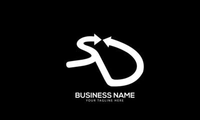 Alphabet SD or DS swimming pool arrow monogram vector logo template