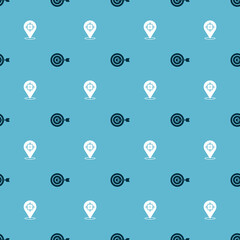 Set Target and on seamless pattern. Vector