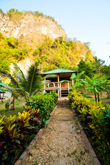 Obraz premium Bamboo Hut Accommodation at Railay (Rai Leh), South Thailand, Southeast Asia