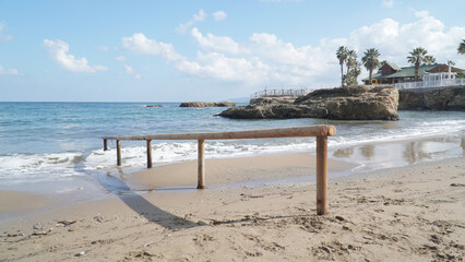 Limenas Chersonisou Beach front on Crete island in Greece.