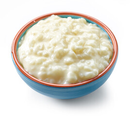 bowl of rice milk pudding