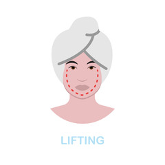 Lifting flat icon. Colored element sign from cosmetology collection. Flat Lifting icon sign for web design, infographics and more.