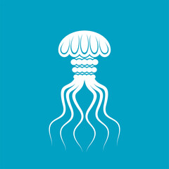 Jellyfish icon isolated. medusa marine animal Vector illustration