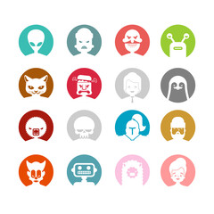 User profile icon set. Avatar forum symbol. Placeholder for social networks, forums.
