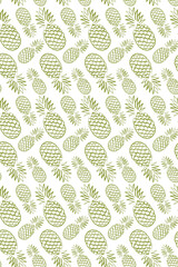 seamless pattern of pineapples on a white background, vector illustration