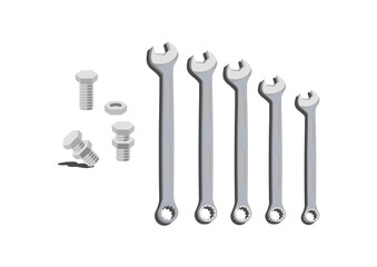 
工具のイラスト。スパナとボルトのクリップアート
