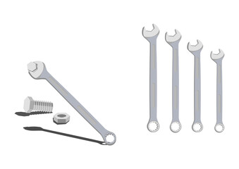 
工具のイラスト。スパナとボルトのクリップアート
