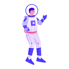 Fototapeta premium Explaining Astronaut Illustration