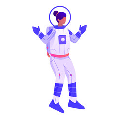 Standing Astronaut with Two HandIllustration