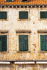 Fototapeta na wymiar Architectural detail on Stradun in Dubrovnik Old Town, Croatia