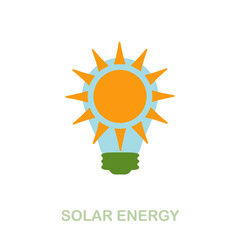Solar Energy flat icon. Colored element sign from clean energy collection. Flat Solar Energy icon sign for web design, infographics and more.