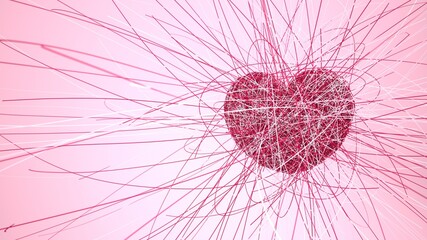 Scribble Heart Pink Background