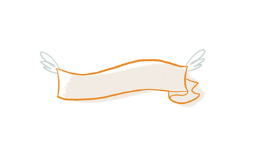 Banner for text, background with empty space. Hand drawn header, ribbon, frame. Vector design decoration.	