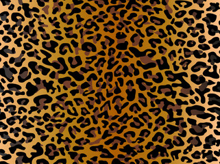 Leopard skin seamless pattern. Endless texture from spots on a light background. Print on fabric and textiles. Vector background