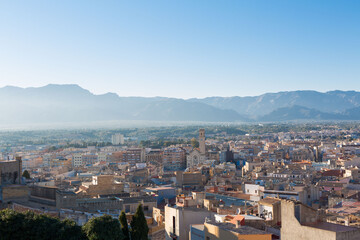 View of the old town of Tortosa, Catalonia, Tarragona, Spain.